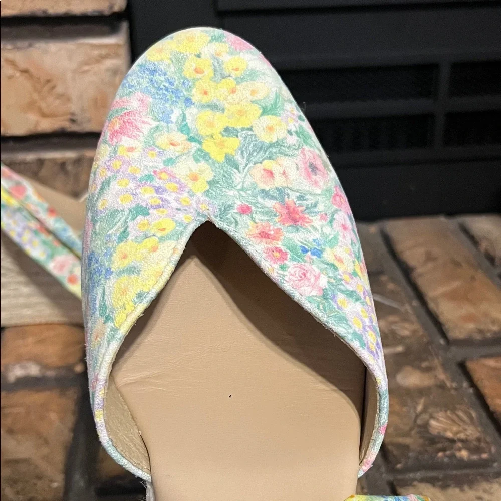 Loveshackfancy x Manebi Ankle-Tie Floral Suede Platform Espadrilles NWOT Size 40